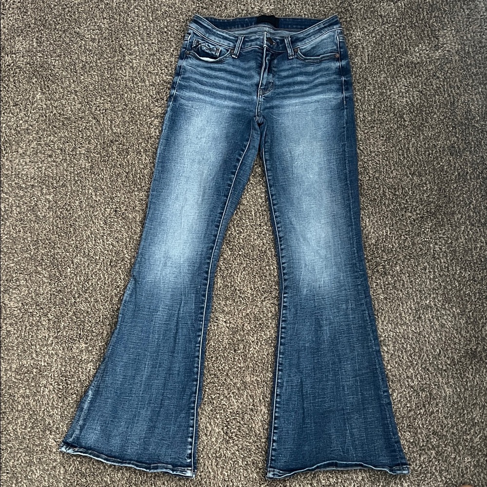 Buckle Black Mid Rise Flares